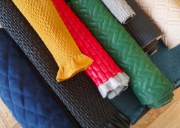 leather and synthetic quilting