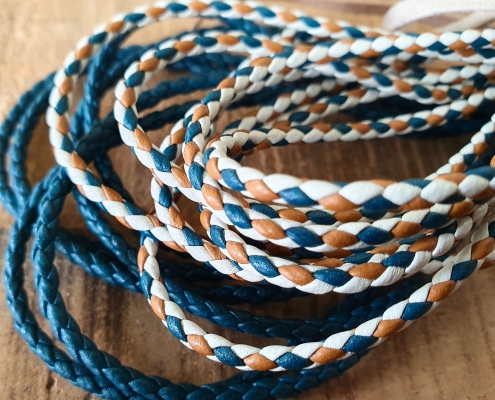 Round folded braided laces multicolour for jewelry