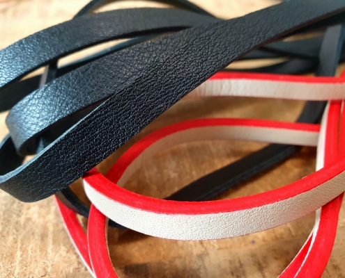 Coloured leather strip