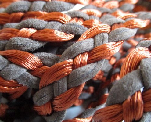 Leather braids made with different materials