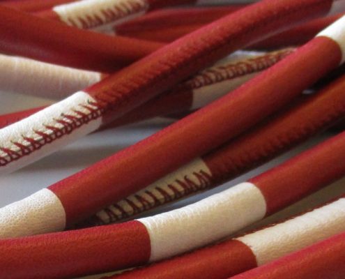 Red and white braided cords
