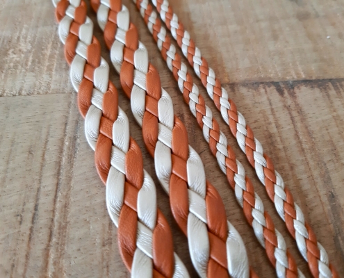 flat bicolour leather braids flat bicolour leather braids
